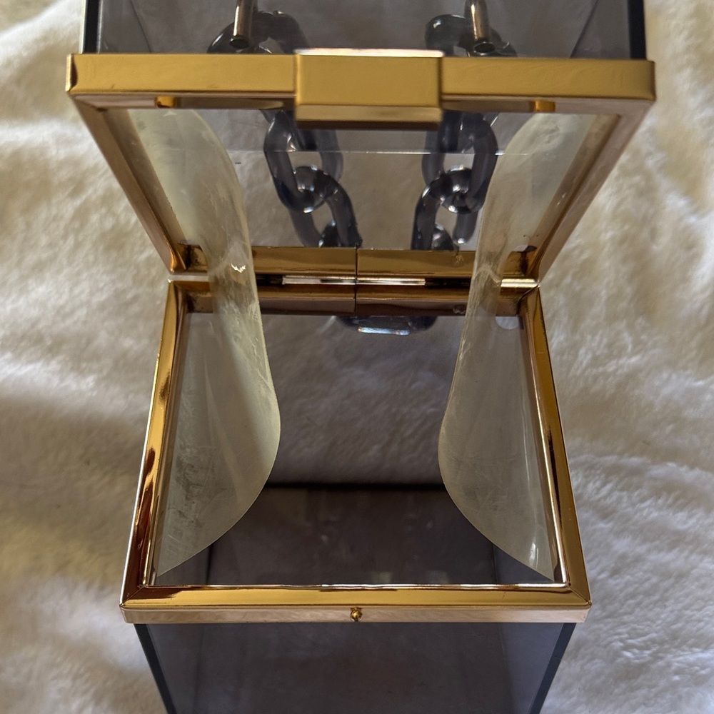 Transparent Box Clutch with Gold Accent - Picture 11 of 14